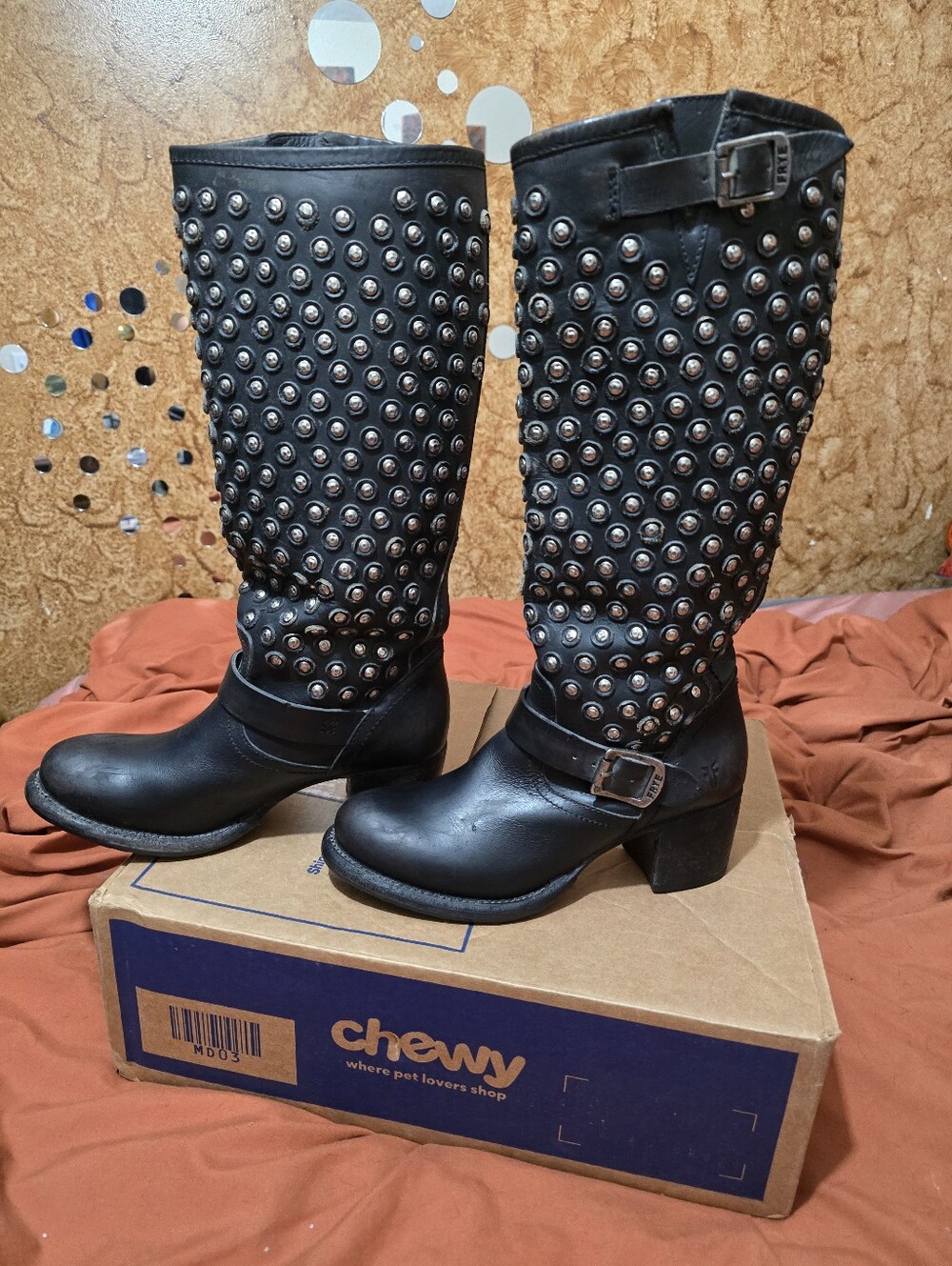 FRYE JENNA DISC STUDDED BOOTS